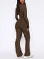 V-Neck Long Sleeve Top and Pants Set nicholesgifts