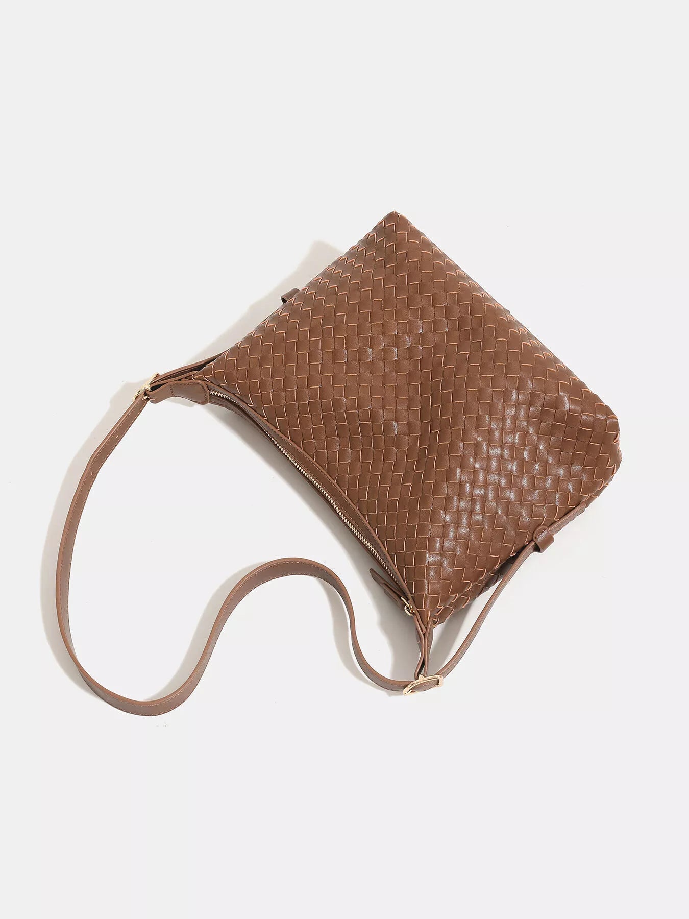 Woven PU Leather Shoulder Bag nicholesgifts
