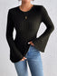 Honey Round Neck Flare Sleeve T-Shirt nicholesgifts