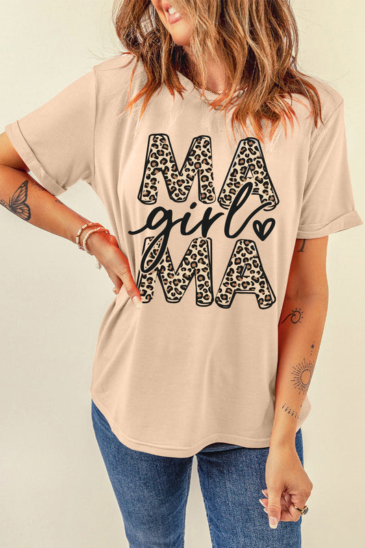 MAMA GIRL Round Neck Short Sleeve T-Shirt nicholesgifts