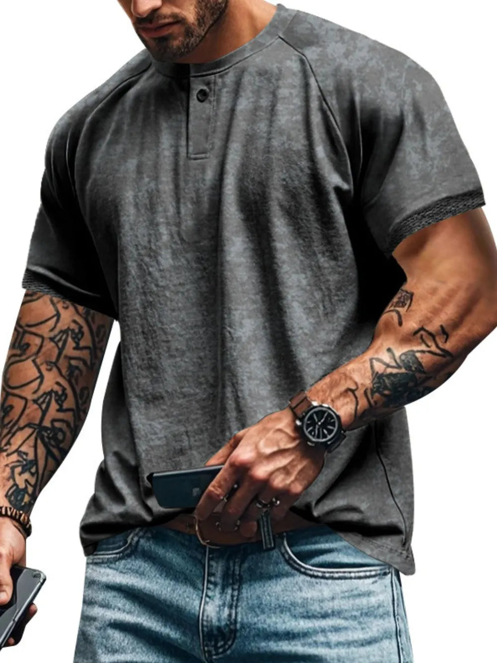 Men's Full Size Round Neck Short Sleeve T-Shirt Plus Size NicholesGifts