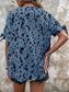 Women Tied Printed Boat Neck Blouse nicholesgifts