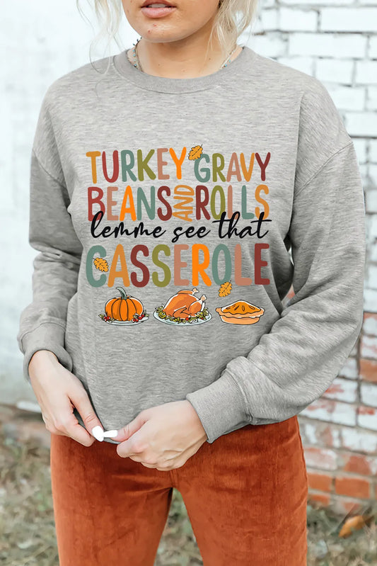 Letter Graphic Round Neck Long Sleeve Sweatshirt Trendsi