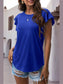 Ruffled Round Neck Cap Sleeve Blouse nicholesgifts