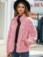Fuzzy Checkered Zip Up Jacket nicholesgifts