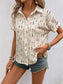 Perfee Printed Collared Neck Short Sleeve Shirt nicholesgifts