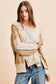 BiBi French Terry Color Block Top With Open Seam Detail Trendsi