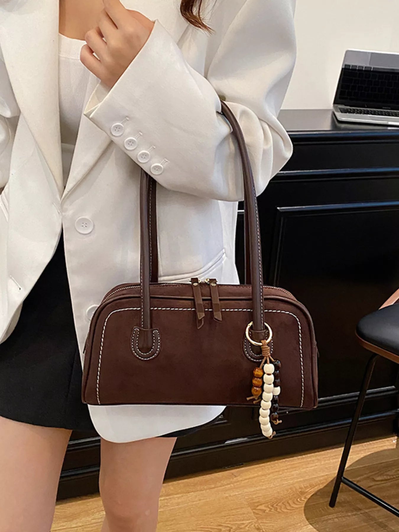 Zipper Closure Shoulder Bag nicholesgifts