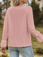 Lace Trim V-Neck Blouse with Flounce Sleeves nicholesgifts