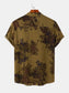 Men's Plus Size Printed Short Sleeve Button Down Casual Shirt nicholesgifts