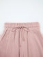 Women Drop Shoulder Puff Sleeve Crop Top and Drawstring Wide Leg Pants Set nicholesgifts