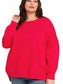 Zenana Full Size Fleece Hi-low Boyfriend Sweatshirts with Pockets Plus Size nicholesgifts