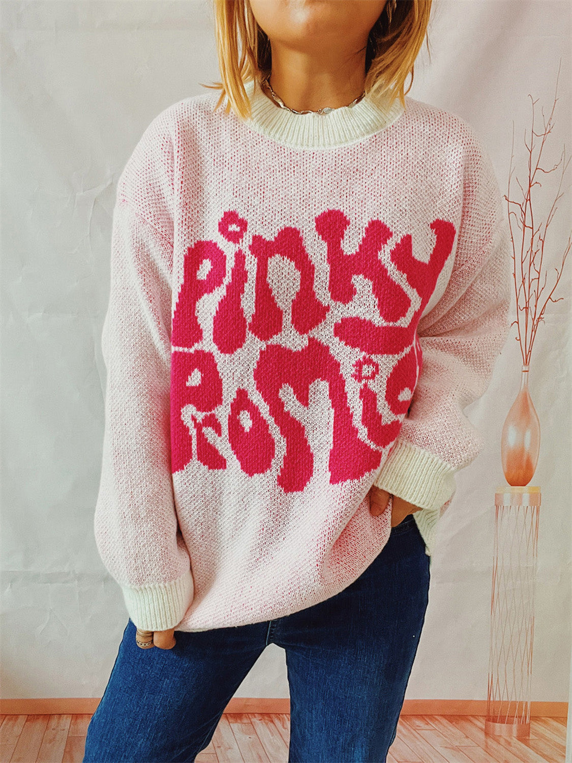PINKY PROMISE Graphic Sweater Trendsi