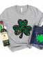 Lucky Clover Round Neck Short Sleeve T-Shirt nicholesgifts