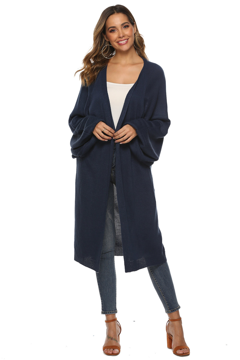 Long Sleeve Open Front Cardigan nicholesgifts