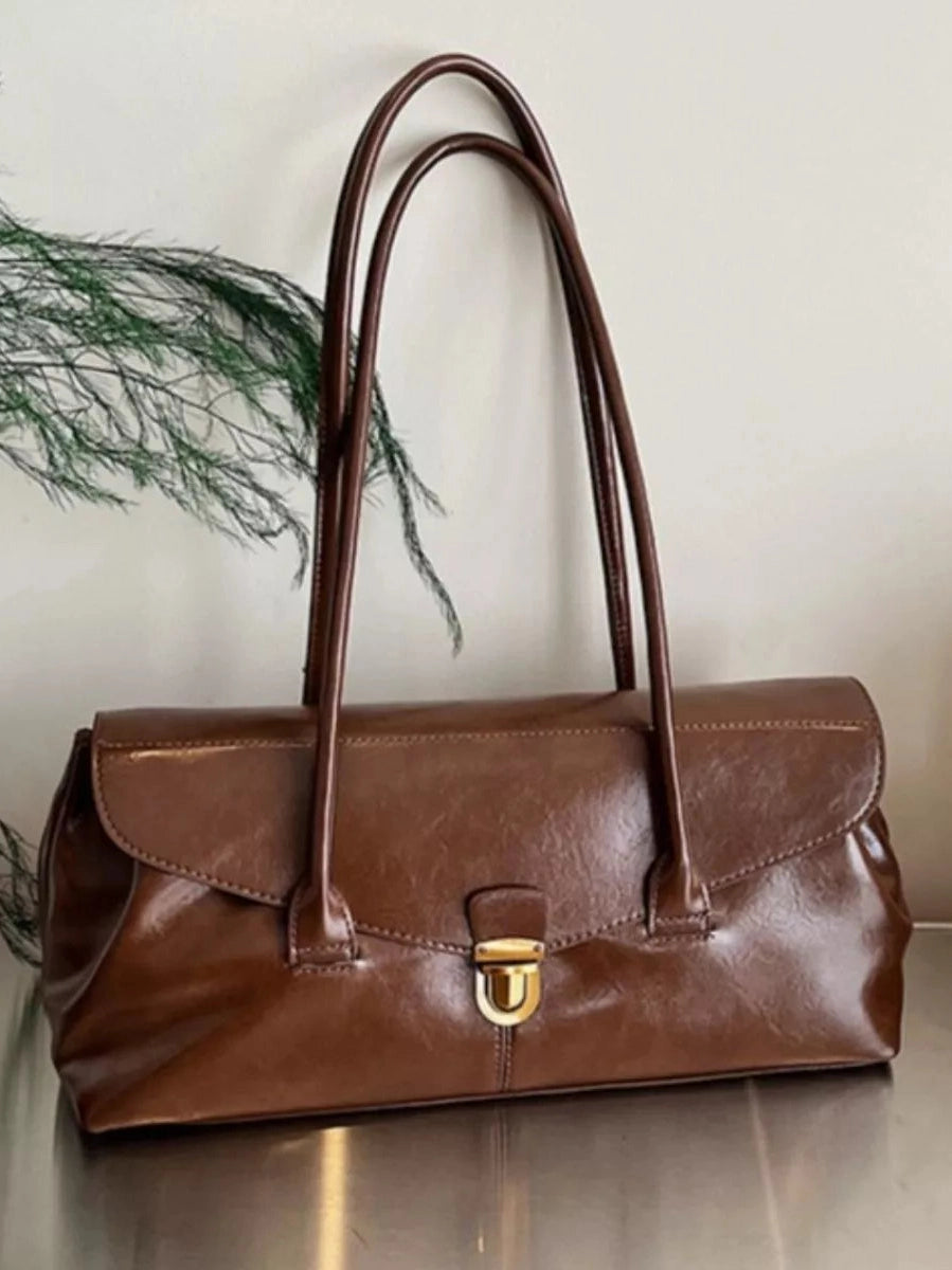 Vintage Style Leather Shoulder Bag nicholesgifts