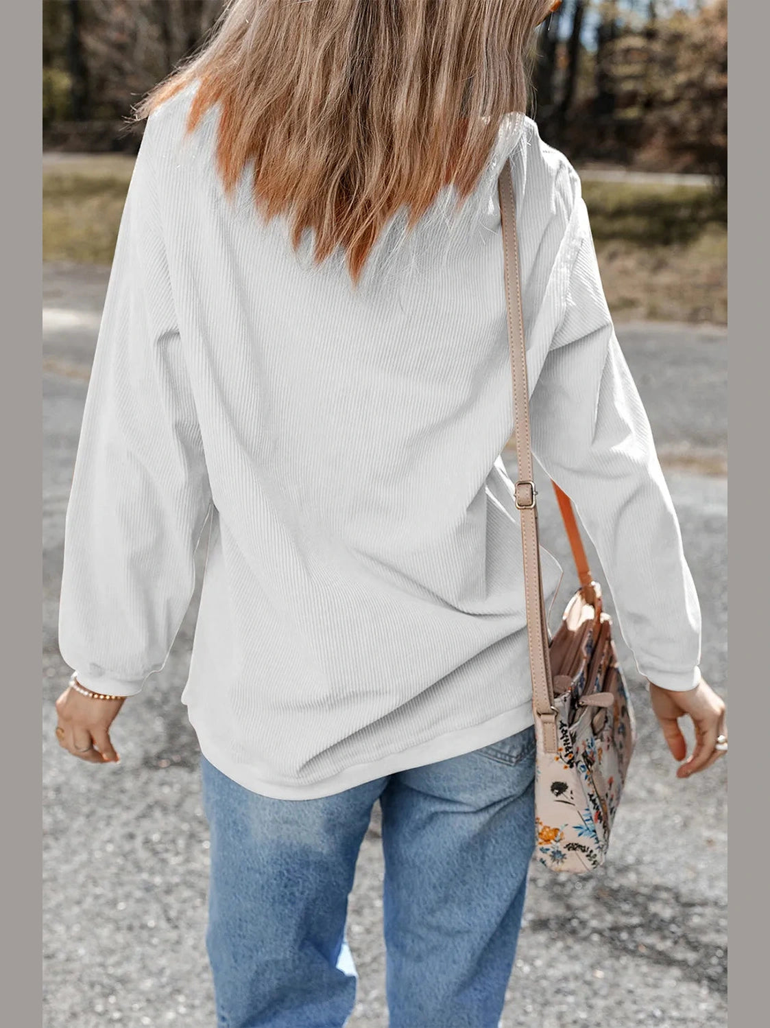 Sequin Lucky Clover Round Neck Long Sleeve Sweatshirt nicholesgifts