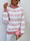 Snowflake Pattern Mock Neck Sweater nicholesgifts
