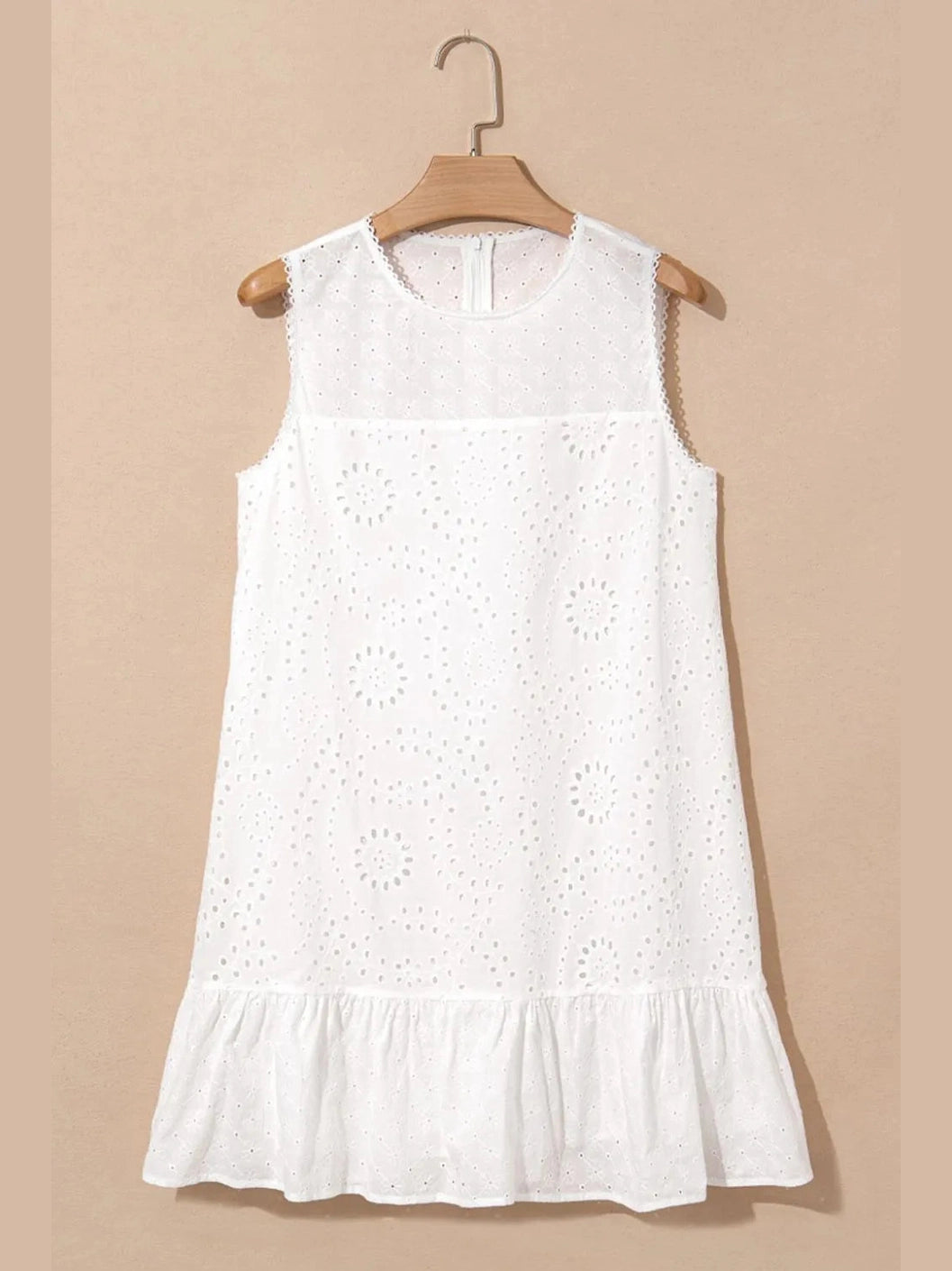 Floral Eyelet Embroidered Sleeveless Shift Dress NicholesGifts