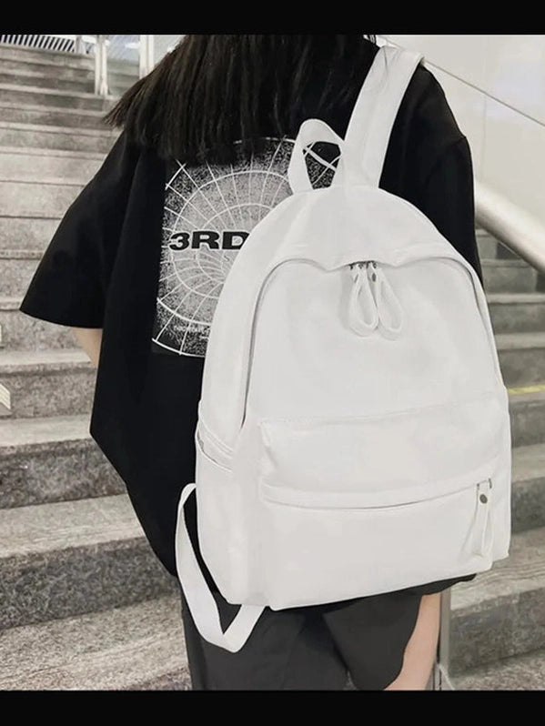 PU Leather Zip Backpack Bag nicholesgifts