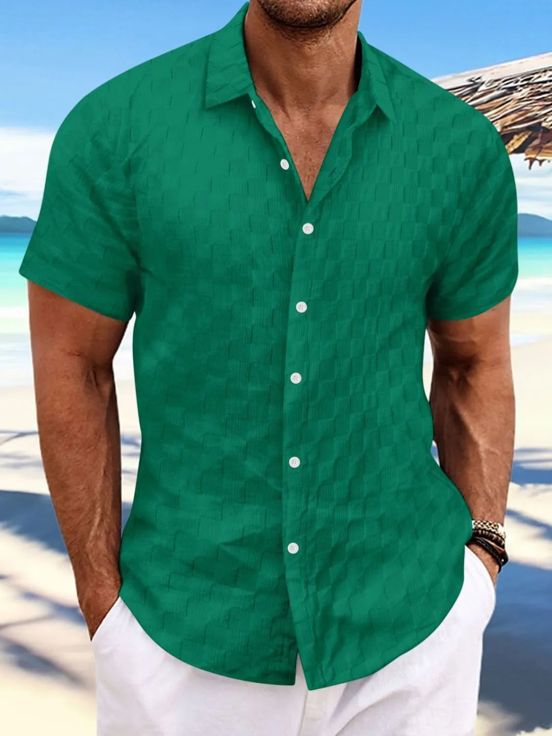 Men's Full Size Button Up Short Sleeve Shirt Plus Size NicholesGifts