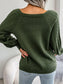 Decorative Button Cable-Knit Sweater Trendsi