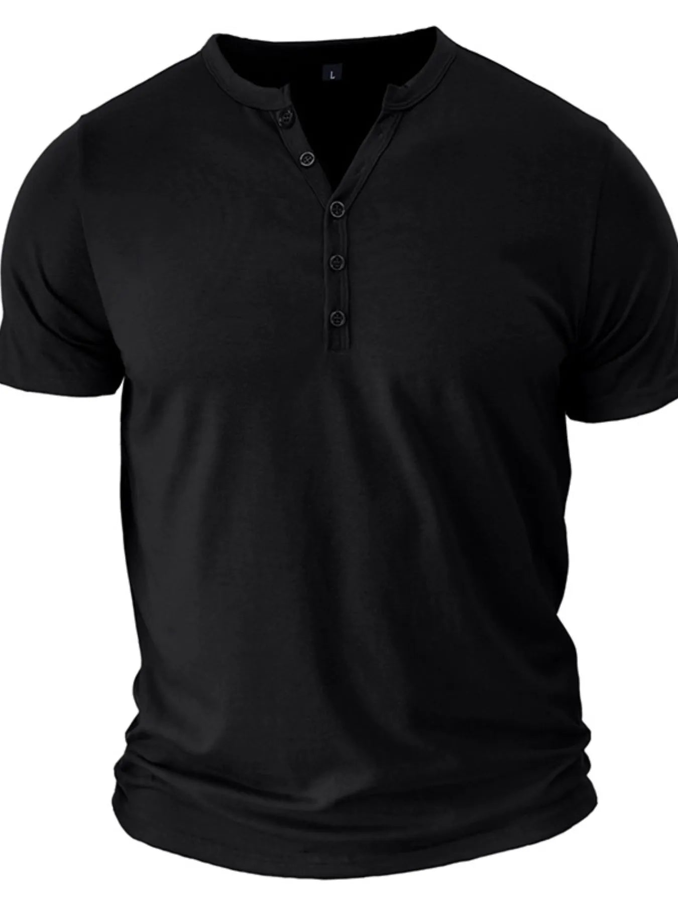 Men's Full Size Casual Henley Short Sleeve Polo Shirt Plus Size