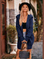 Women Collared Neck Button-Up Cardigan with Pockets nicholesgifts