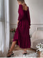 Smocked Long Sleeve Midi Dress nicholesgifts