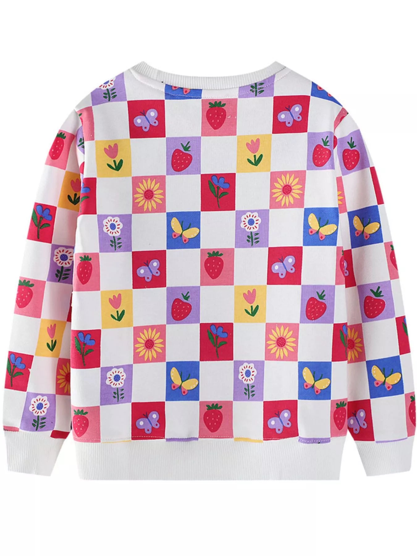 Children's Colorful Checkered Pattern Sweatshirt Trendsi