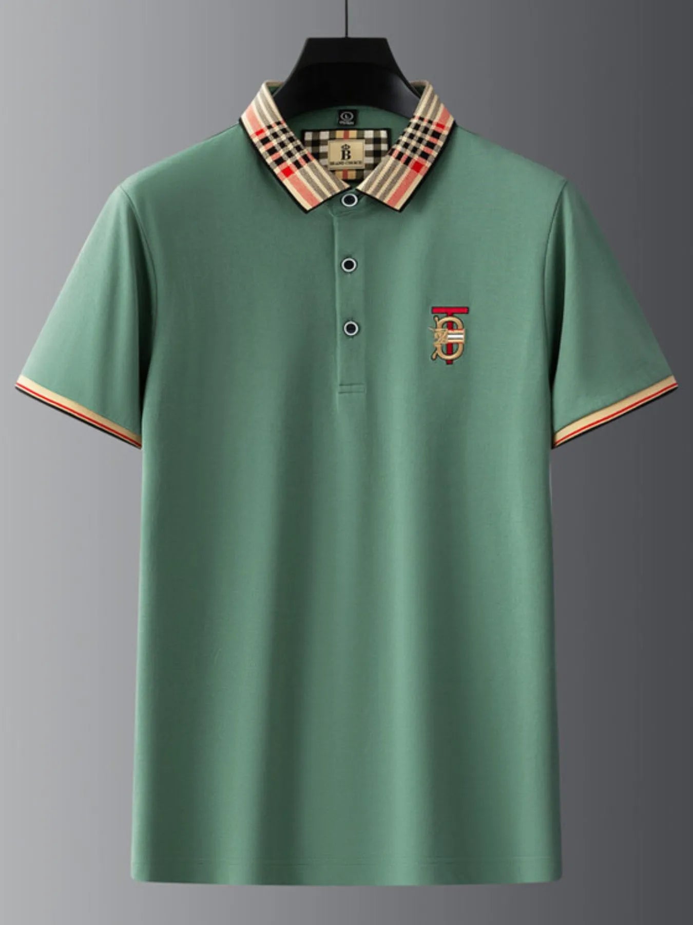 Men's Plus Size Classic Plaid Collar Casual Polo Shirt NicholesGifts