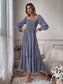 Smocked Long Sleeve Midi Dress nicholesgifts