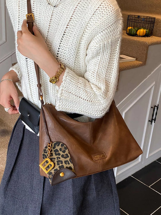 Leather Adjustable Strap Shoulder Bag nicholesgifts