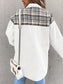 Plaid Button Up Dropped Shoulder Jacket nicholesgifts