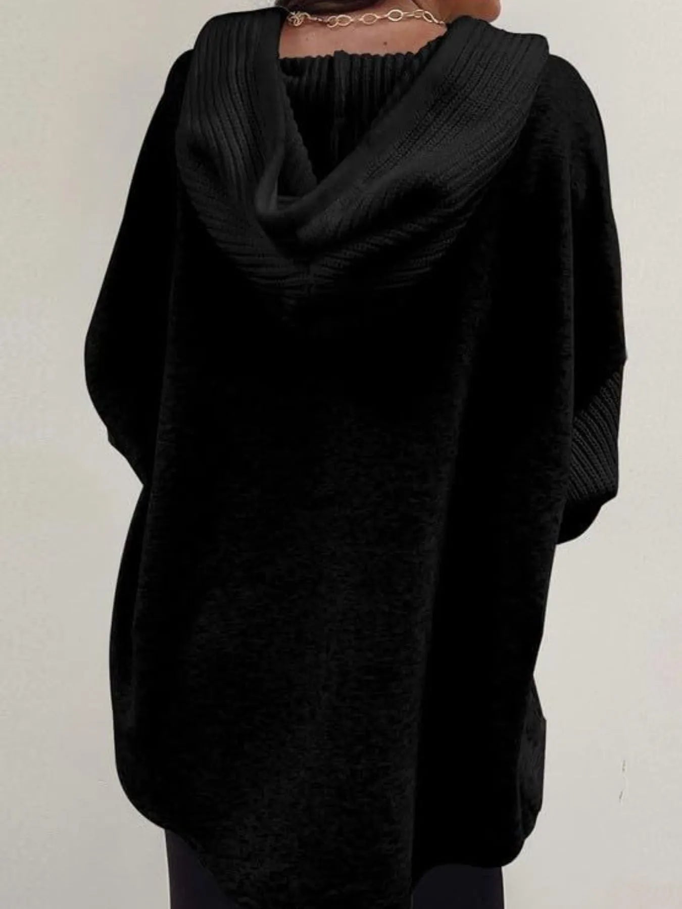 Drawstring Button Front Hoodie Trendsi