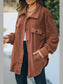 Button Up Collared Neck Long Sleeve Jacket nicholesgifts