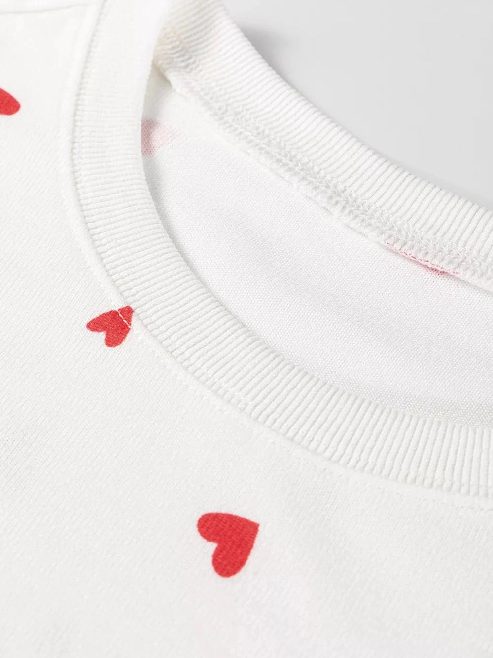 Hearts Printed Long Sleeve Top Drawstring Pants Lounge Set nicholesgifts