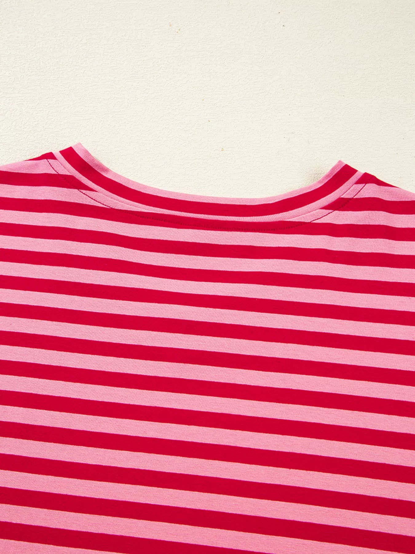 Striped Drop Shoulder V Neck Top Trendsi
