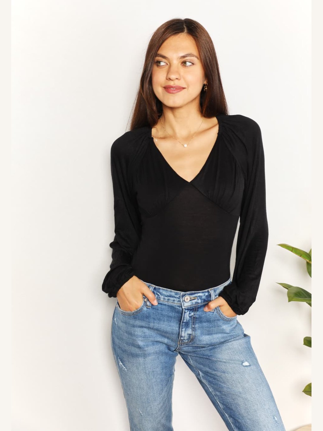Culture Code Full Size V- Neck Bodysuit