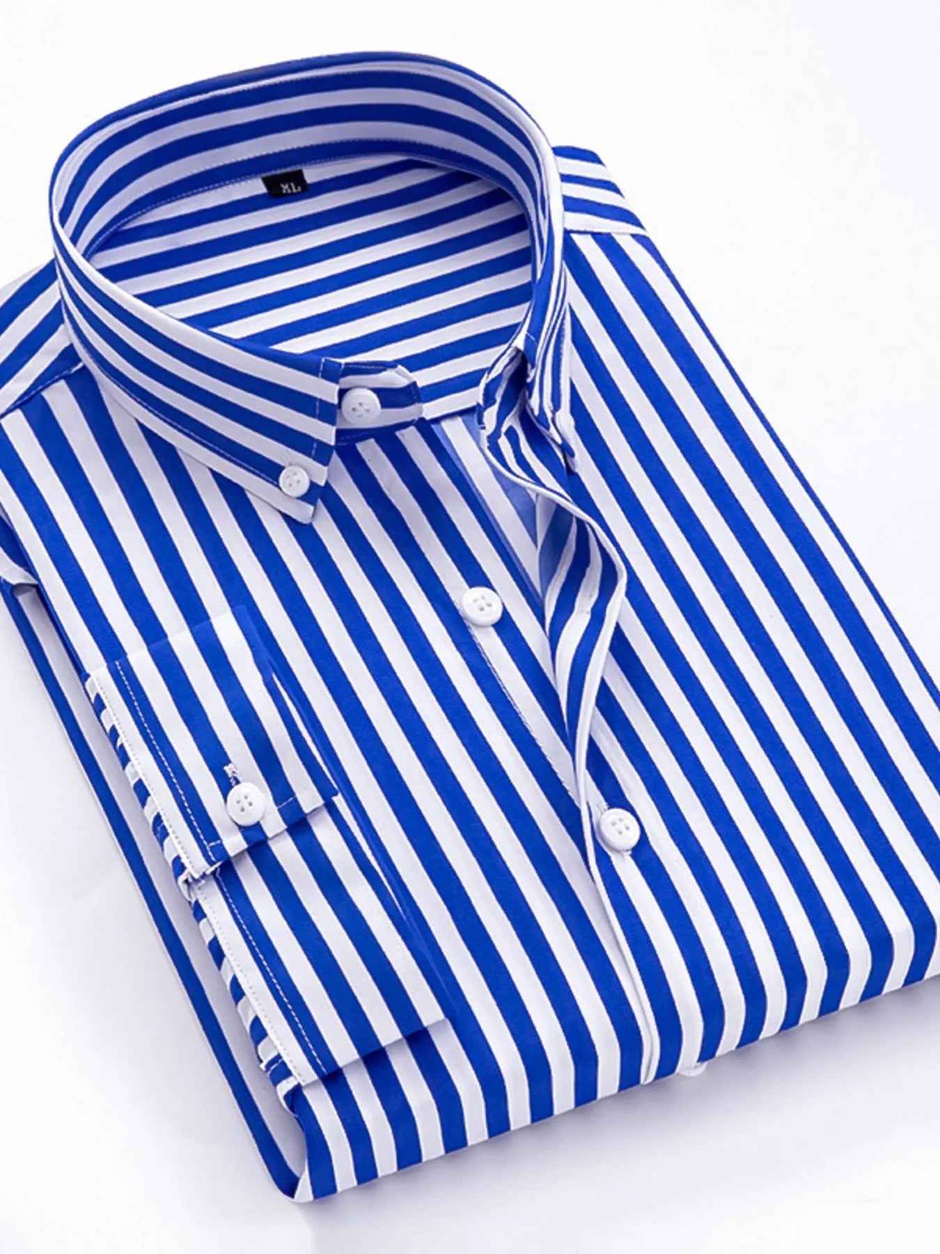 Men's Plus Size Striped Button Up Long Sleeve Shirt NicholesGifts