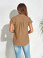 Women Swiss Dot Button Up Cap Sleeve Shirt nicholesgifts