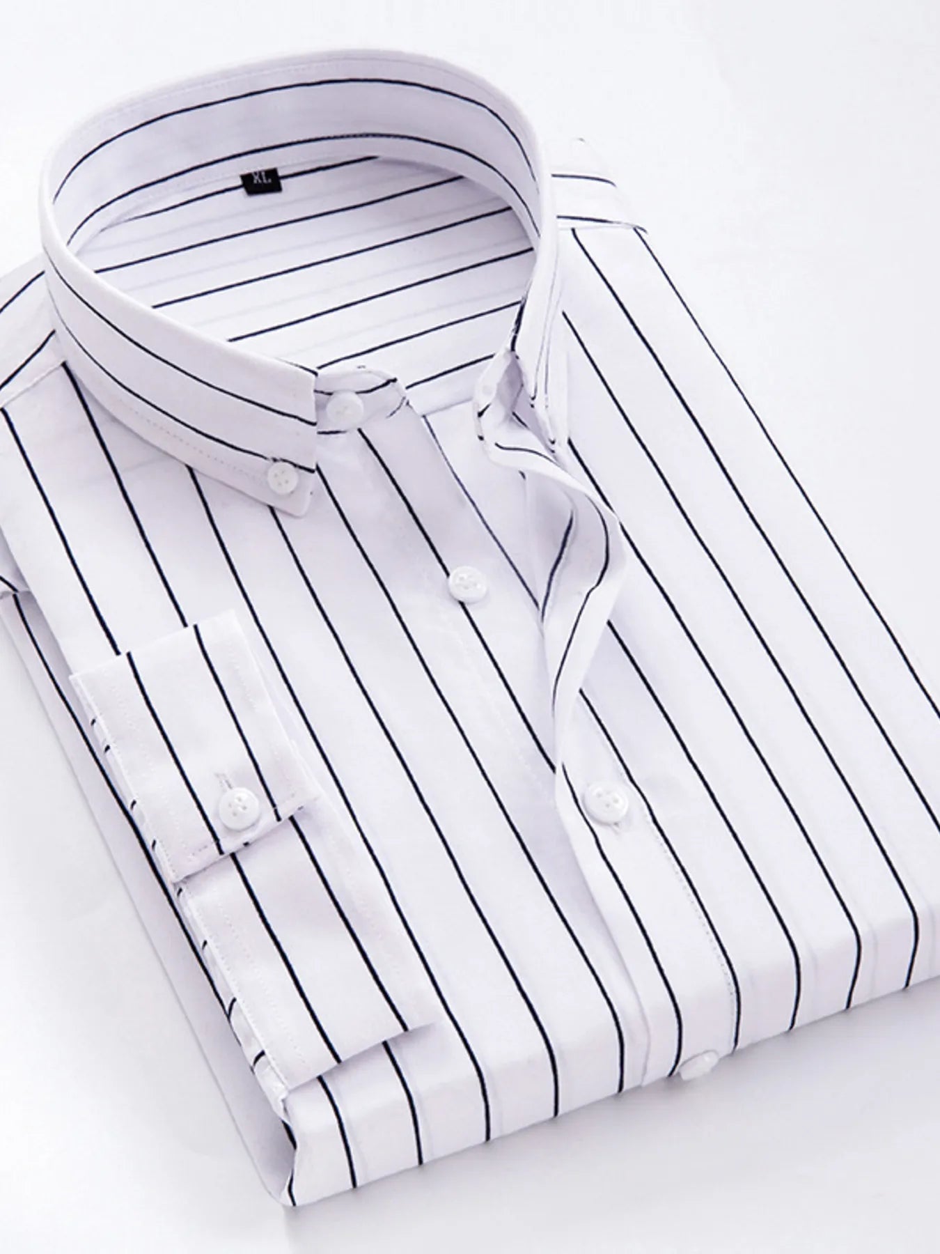 Men's Plus Size Striped Button Up Long Sleeve Shirt NicholesGifts