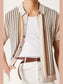 Men's Plus Size Striped Button Up Short Sleeve Shirt nicholesgifts