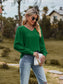 Swiss Dot V-Neck Long Sleeve Blouse nicholesgifts