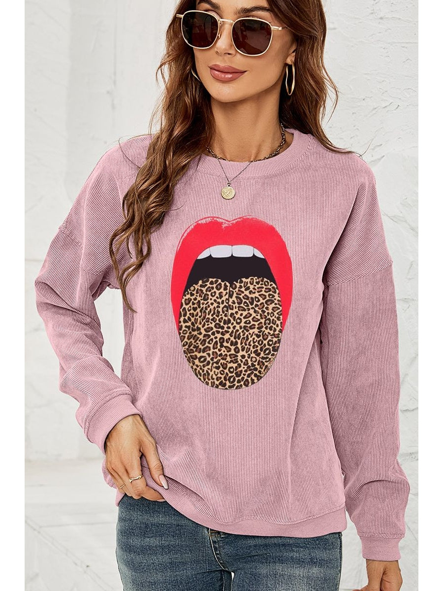 Round Neck Dropped Shoulder MAMA Graphic Sweatshirt nicholesgifts