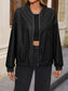 Ivy Lane Zip Up Baseball Collar Dropped Shoulder Jacket nicholesgifts