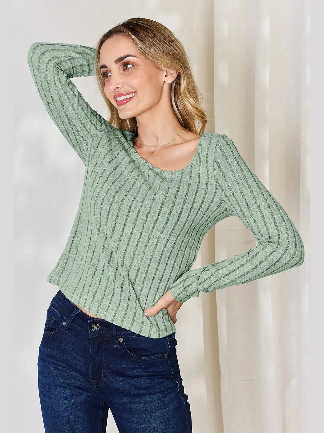 Basic Bae Full Size Ribbed Long Sleeve T-Shirt nicholesgifts