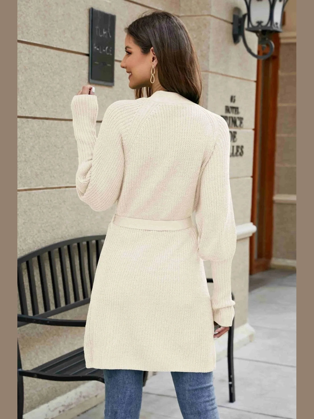 Open Front Lantern Sleeve Cardigan nicholesgifts