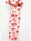 Bow Print Top and Wide Leg Pants Lounge Set nicholesgifts