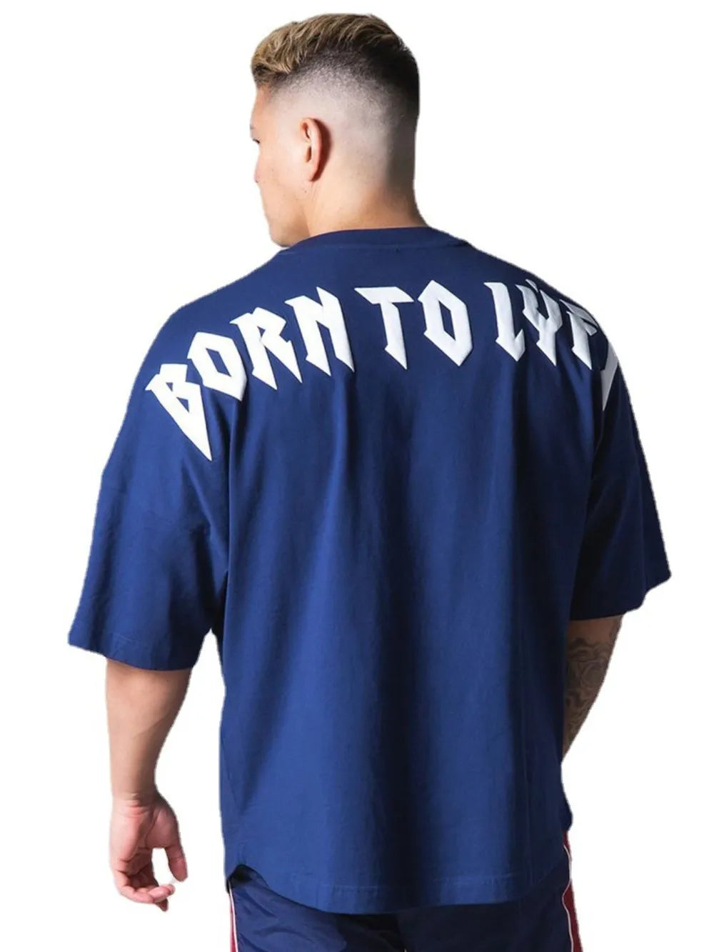 Men's Plus Size Letter Round Neck Half Sleeve T-Shirt Trendsi